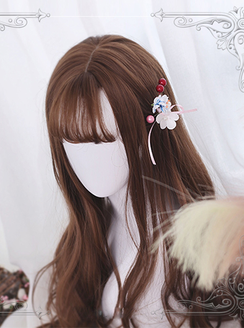 Air-bangs Big Curly Long Hair Brown Lolita Wig  |  Wigs