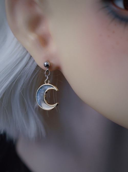 Alloy Irregular Moon Simple Handmade Accessories Gothic Lolita Ear Studs  |  Lolita Earrings