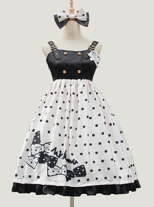 Baby Bear Series Dot Printing Sweet Lolita Sling Dress  |  Sweet Lolita Dresses