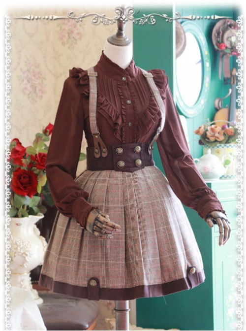 Baker Street Dense Fog Series Khaki Detective style Lolita Skirt  |  Skirts