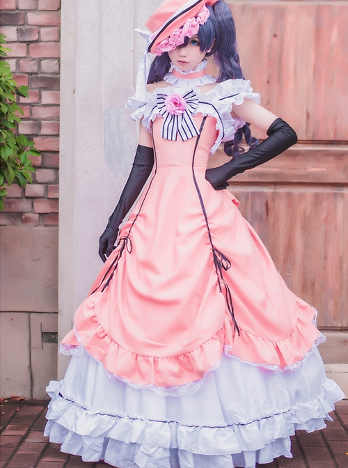 Black Butler Ciel Phantomhive Cosplay Costume Lolita Pink Dress  |  Lolita Prom Dresses