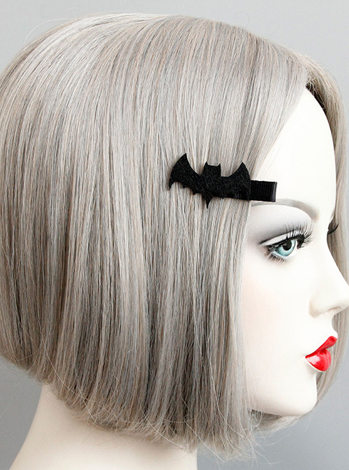 Black Concise Funny Bat Handmade Girls Lolita Hairpin  |  Lolita Hairpins