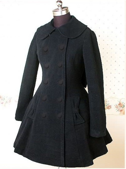 Black Long Sleeves Bow Graceful Lolita Coat  |  Coat & Jacket