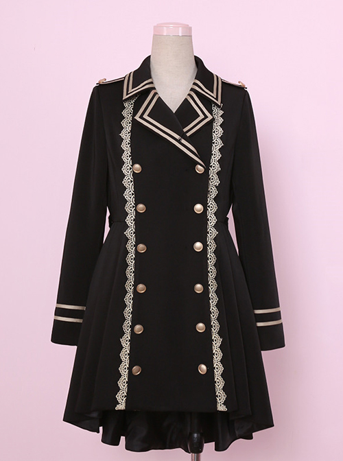 Black Military Uniform Style Lolita Coat  |  Coat & Jacket