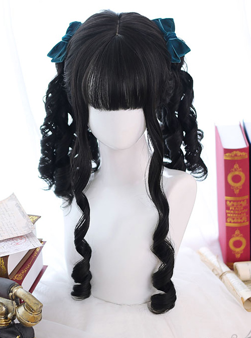 Black Roman-curly Long Curly Hair Classic Lolita Wigs  |  Wigs