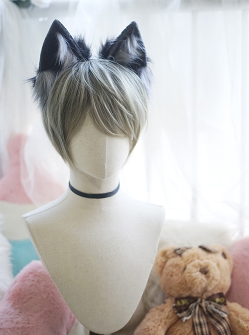 Boys Lolita Handsome And Cute Wolf Teenager Slanted Bangs Daily Short Wig  |  Wigs