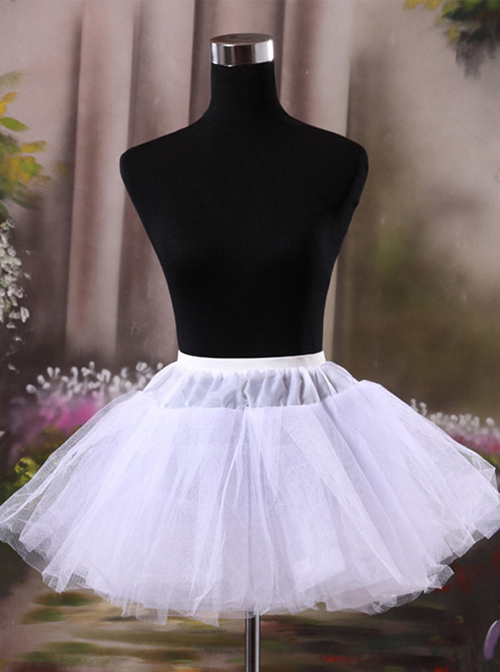 Bridal Dress Fluffy White Sweet Lolita Dress Petticoat  |  Skirts