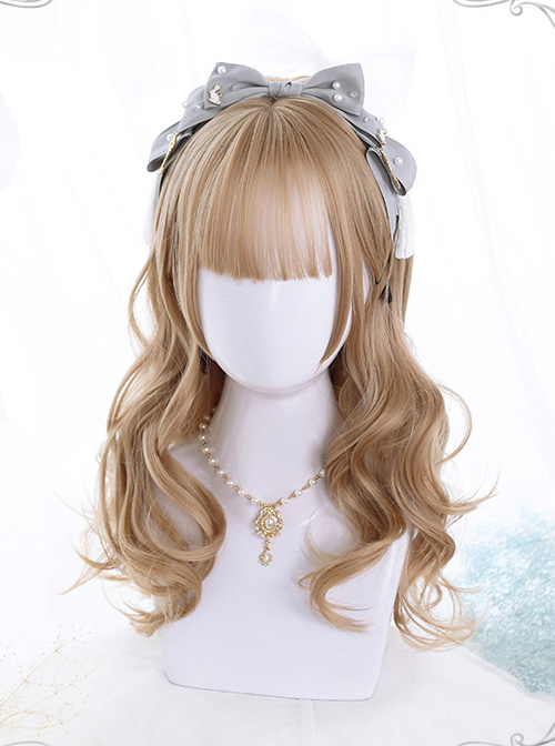 Brown Or Black Medium Length Curly Hair Classic Lolita Wigs  |  Wigs