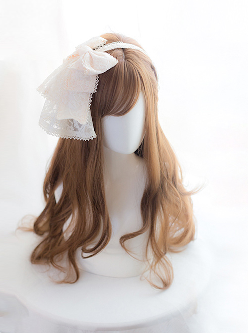 Brown Or Black Medium Length Curly Hair Lolita Wigs  |  Wigs