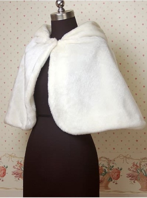 Cashmere White Rabit Pattern Lovely Lolita Cape  |  Coat & Jacket