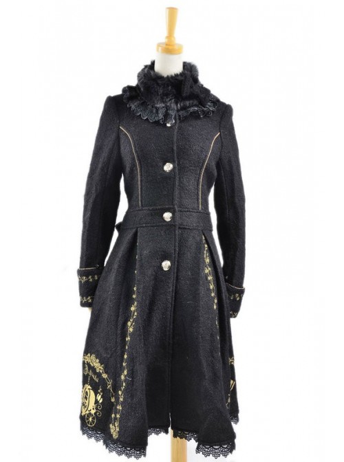 Charming Black Wool Lolita Coat  |  Coat & Jacket