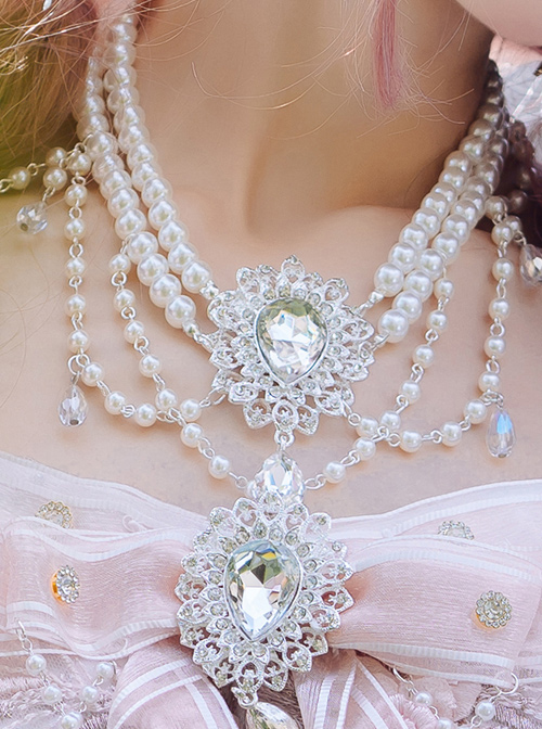 Cherry Blossom Girl Series Tea Party Classic Lolita Pearl Necklace  |  Lolita Necklaces