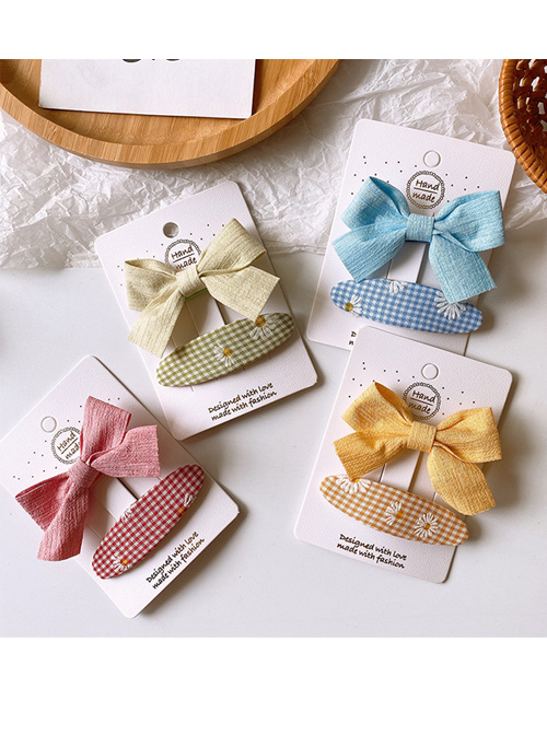 Children Cute Pure Color Fabric Bowknot Little Daisy Hairpins  |  Kids Headbands