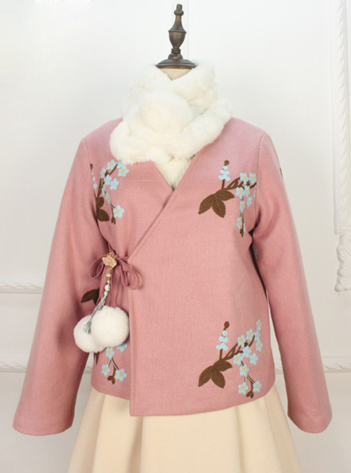 Chinese Style Retro Plum Blossom Embroidery Lolita Coat  |  Coat & Jacket