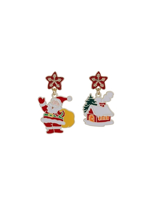 Christmas Series Stars Cabin Santa Alloy Classic Lolita Earrings  |  Lolita Earrings