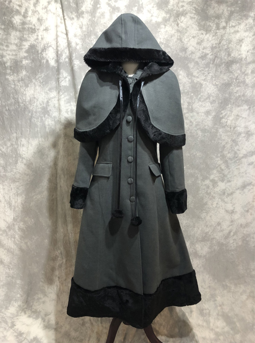 Classic Lolita Lapel Long Style Coat With Cloak  |  Coat & Jacket