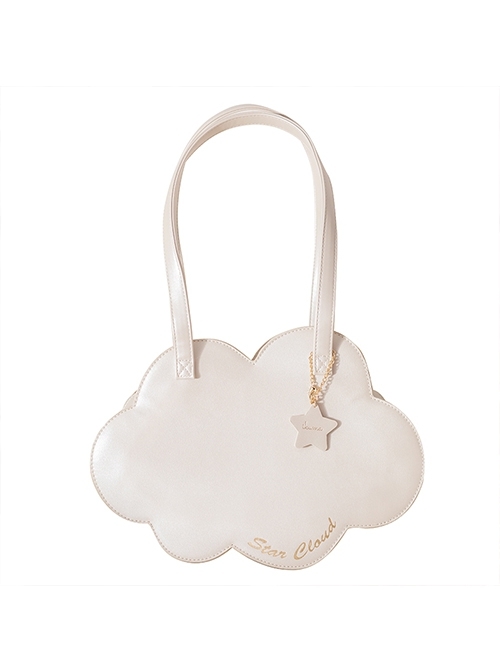 Classic Lolita Solid Color Cloud Shape Design Letter Bronzing Decoration Shoulder Bag  |  Lolita Bags