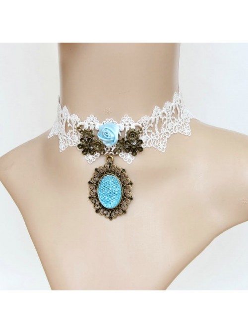 Classic White Lace Lolita Neckband  |  Lolita Necklaces