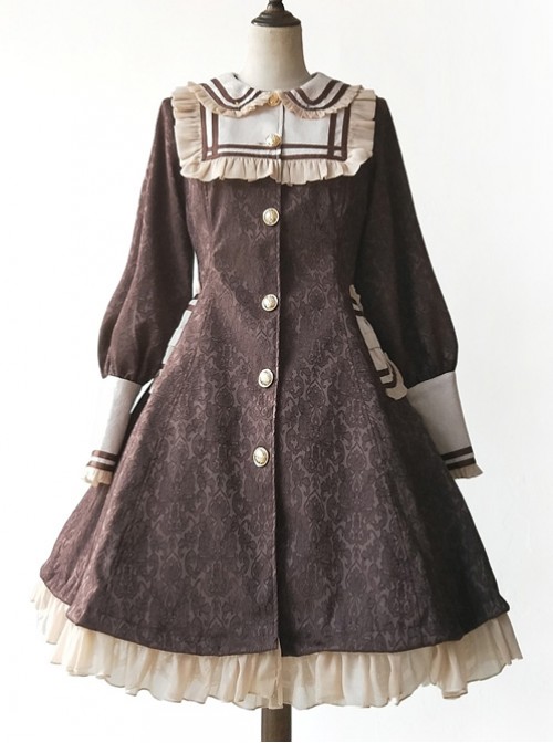 College Style Doll Collar Brown Lolita Wind Coat  |  Coat & Jacket