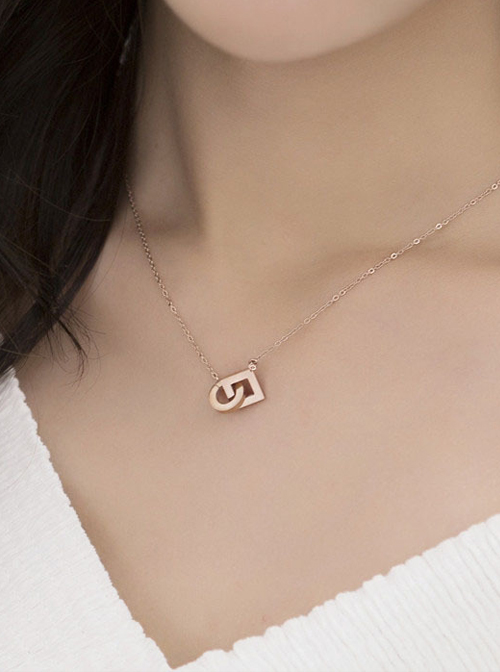 Concise Rose Gold Pendant Retro Necklace  |  Lolita Necklaces