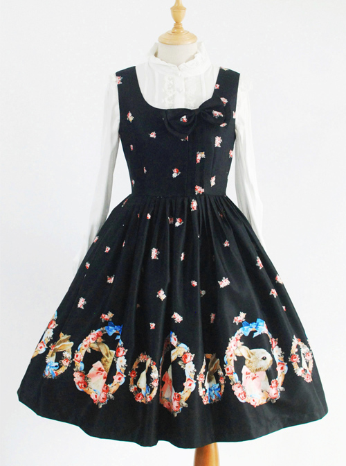 *Corolla Rabbit* Series Square Collar Classic Lolita Sleeveless Dress  |  Classic Lolita Dresses