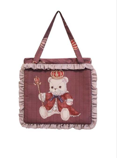 Coronation Bear Series Printing Classic Lolita Shoulder Bag  |  Lolita Bags