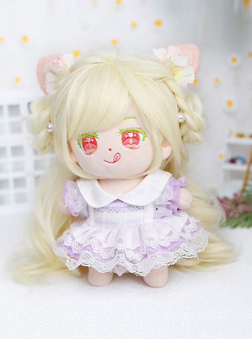 Cotton Doll 20cm Doll Sweetie Light Golden Long Curly Wig Cute Doll Lolita Wigs  |  Wigs