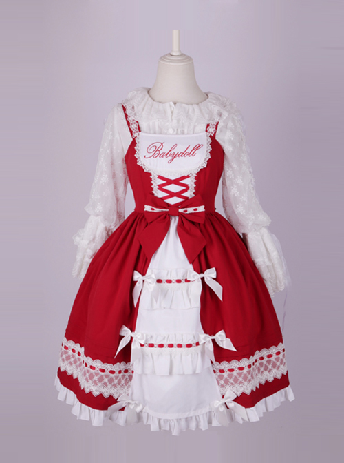 Cute Bowknot Pure Color Classic Lolita Sling Dress  |  Classic Lolita Dresses