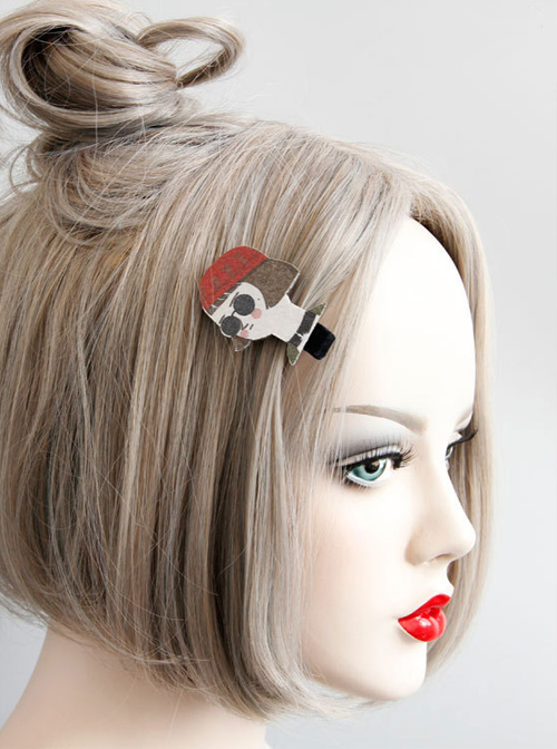 Cute Cartoon Head Portrait Lolita Hairpin  |  Lolita Hairpins