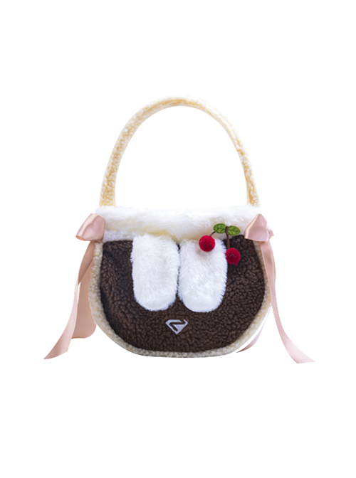 Cute Cashmere Portable Bag Sweet Lolita Ribbon Decoration Shoulder Bag  |  Lolita Bags