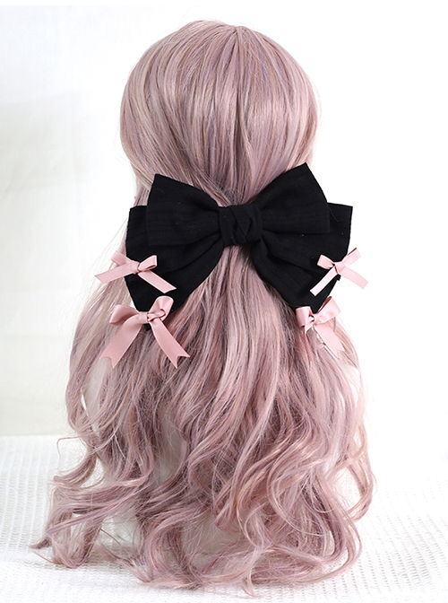 Cute Disney Princess Soft Girl Daily Braided Big Bow Sweet Lolita Hairpin  |  Lolita Hairpins