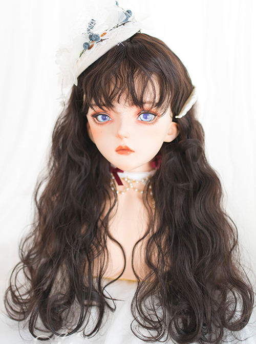 Cute Doll Brown Long Curly Wig Classic Lolita Wigs  |  Wigs