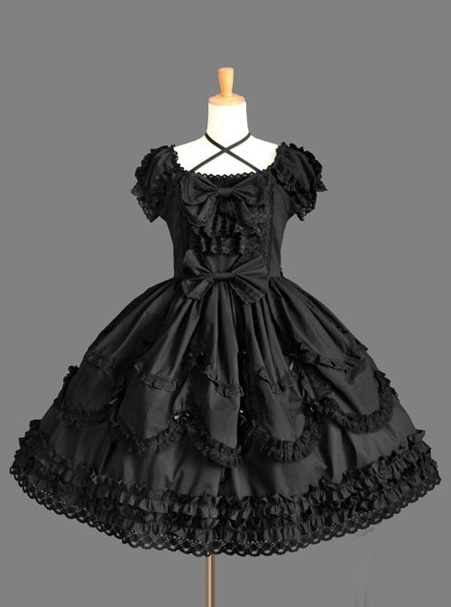 Cute Lace Elegant Sweet Lolita Short Sleeves Dress  |  Sweet Lolita Dresses