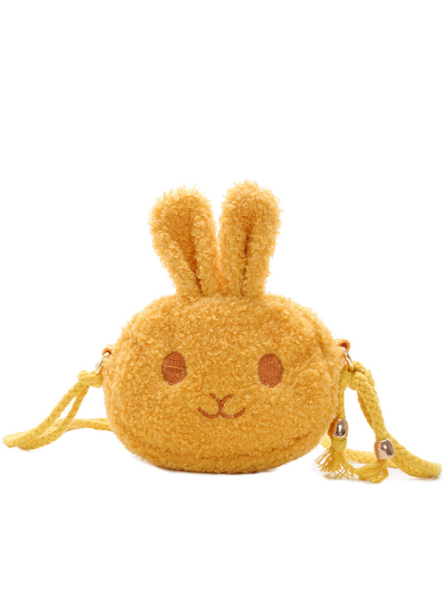 Cute Rabbit Shape Children Short Plush Shoulder Bag  |  Kids Bag