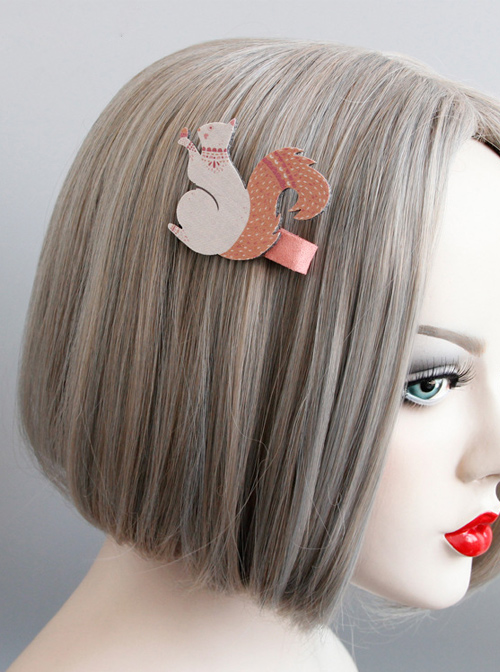 Cute Squirrel Christmas Sweet Lolita Hairpin  |  Lolita Hairpins