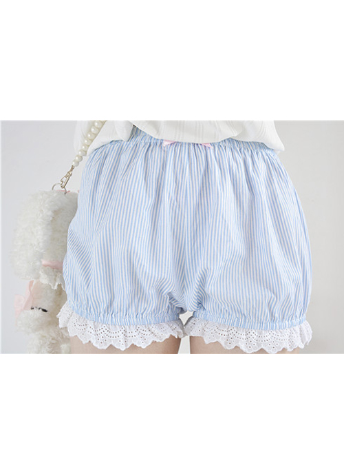 Cute Stripe Lace Sweet Lolita Bloomers  |  Lolita Bloomers