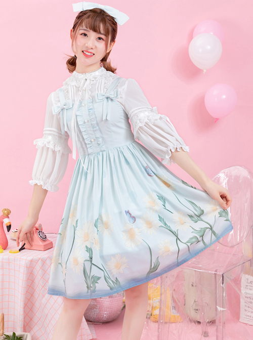 Daisy Series JSK Printing Bowknot Sweet Lolita Sling Dress  |  Plus Size Lolita Dresses