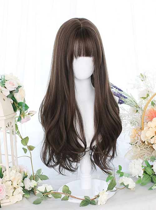 Dark Brown Gentle Big Waves Curly Long Curly Wig Classic Lolita Wigs  |  Wigs