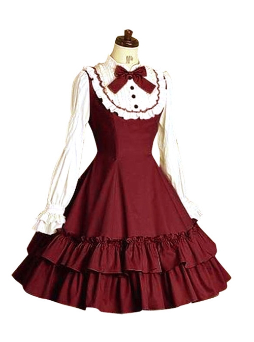 Doll Collar Flouncing Classic Lolita Long Sleeves Dress  |  Plus Size Lolita Dresses