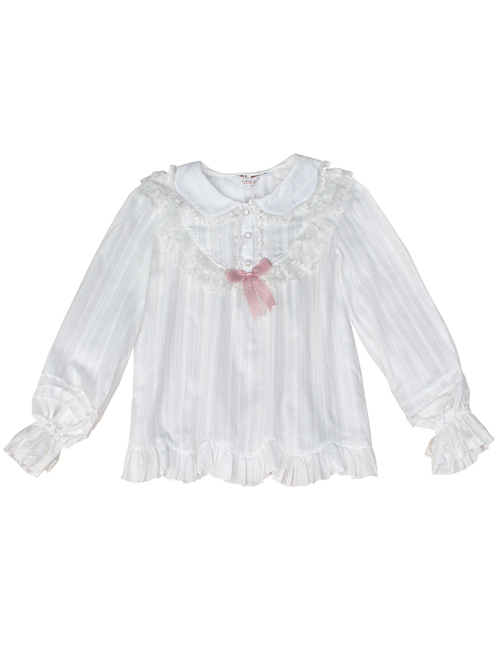 Doll Collar Ruffle Long Sleeve Sweet Lolita Shirt  |  Blouses