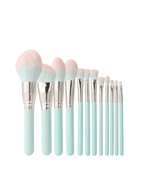 Dreamy Blue And Pink 12 Makeup Brushes Set  |  Tools & Brushes