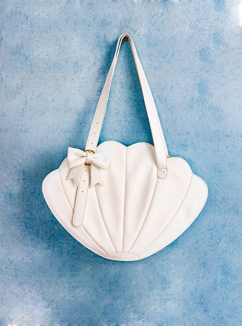 Elegance White Pearl Shell Bowknot Lolita Shoulder Bag  |  Lolita Bags