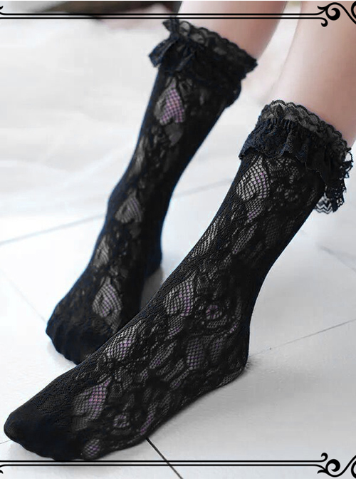 Elegant Lace Classic Lolita Medium Stockings  |  Lolita Socks