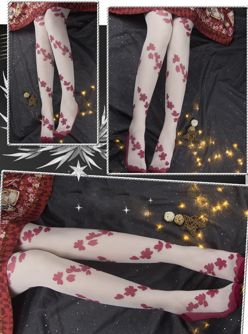 Elegant Petal Translucent Classic Lolita Pantyhose  |  Lolita Socks