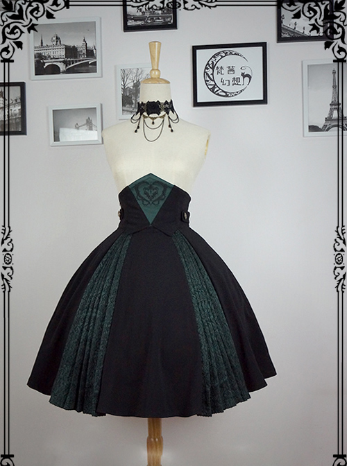 Elegant Retro Gothic Lolita Jacquard Skirt  |  Skirts