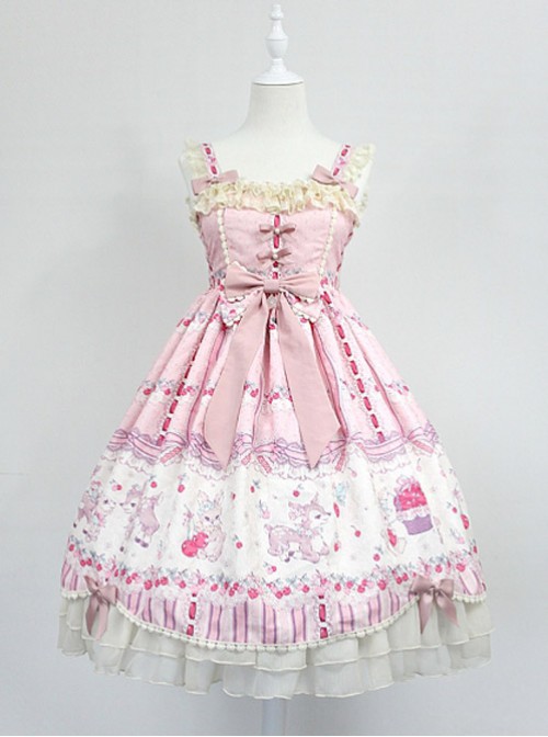 Empire Waist Ruffled Lace Trimmed Straps Dress  |  Sweet Lolita Dresses