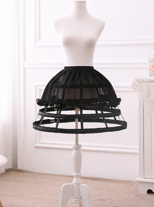 Fish-bone Lolita Four Layers Birdcage Style Skirt Brace  |  Skirts