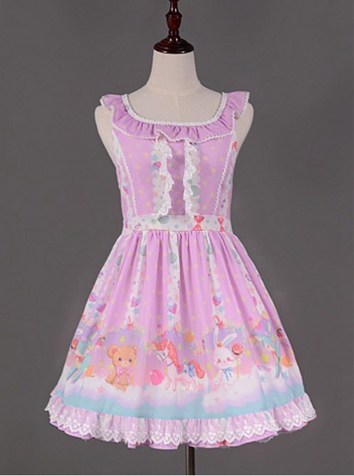 Flouncey Collar Candy Land Printed Lolita JSK  |  Plus Size Lolita Dresses