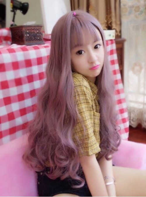 Fluffy Large Wave Taro Purple Long Curly Hair Lolita Wig  |  Wigs