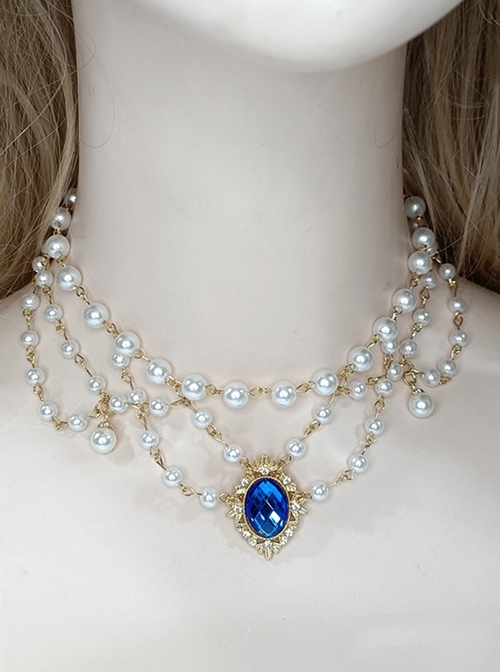 French Elegance Wedding Jewelry Gorgeous Classic Lolita Layers Pearl Necklace  |  Lolita Necklaces